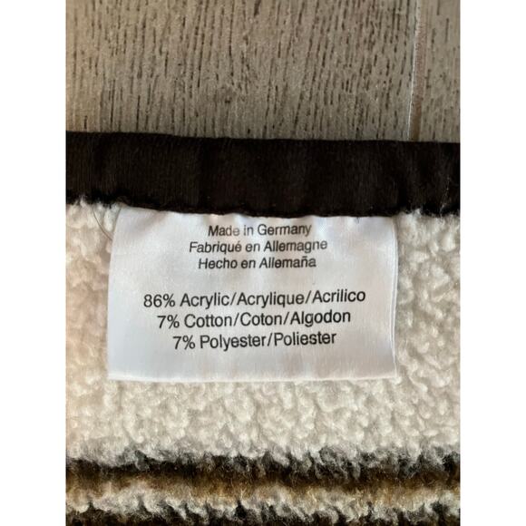 Vintage 90s Bald Eagle Reversible Throw Blanket 52x72 Brown Made in Germany - Picture 3 of 4